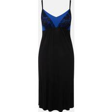 Dame Neglisjeer Ulla Popken Lace Panel Color Black Sleeveless Negligee black