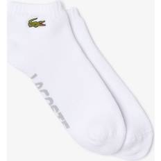 Lacoste White Socks Lacoste mens Graphic Ankle Socks, White/Silver Grey Chine