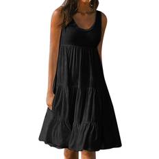 SOLY HUX Women Plus Size Summer Dress Cold Shoulder Short Sleeve Casual  Loose Short Dresses