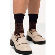 Brune - Dame Sokker Ulla Popken Leopard Print Crew Socks brown