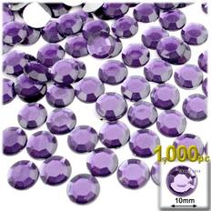 Flatback Rhinestones, Faceted Round, 7mm, 1000-pc, Jet Black