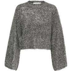 Gestuz Gensere Gestuz Bluse MattianiGZ Cropped Pullover Gun Metal