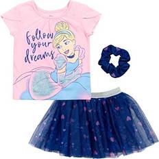 Other Sets Disney Princess Cinderella Toddler Girls T-Shirt Tutu Skirt Scrunchy Set Pink/Blue 4T