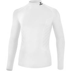 Unisex - White Base Layer Tops Erima Long Sleeve Compression Jersey With High Neck Athletic White Man