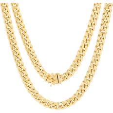 Necklaces Nuragold Miami Cuban Link Chain Necklace 7.5mm - Gold