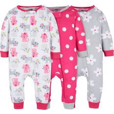 Girls - S Jumpsuits Children's Clothing Onesies Brand Baby Girl's 3-Pack Snug Fit One-Piece Cotton Pajamas, Dots & Kitties, Months