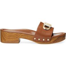 39 ½ Tresko MK Parker Leather Platform Sandal Luggage Brown Michael Kors