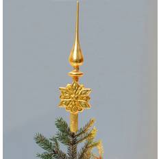 Glas Weihnachtsbäume Christbaumspitze eisstern gold echt 31cm Weihnachtsbaum