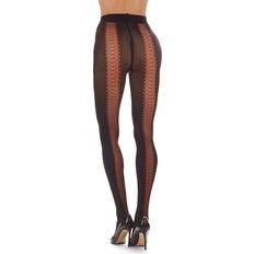 Black - Men Pantyhose & Stay-Ups MeMoi Women's Lace Me Up Backseam Denier Opaque Tight