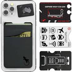 Mobile Phone Accessories Double Mobile Phone Wallet, Smartphone & Android Credit Card Holder & Adhesive Wallet Gray-Black