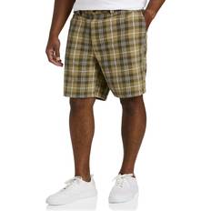 DXL Big and Tall Essentials Plaid Shorts - Olive Multi