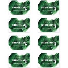 Koyal Wholesale Wedding Day Gift Cards with Envelopes Emerald Green Brushstroke To My Bridesmaid On My Wedding Day 8