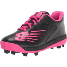 New Balance Baseball Shoes Children's Shoes New Balance Girls 4040 V6 Molded Baseball Shoe, Black/Pink, Little Kid