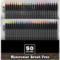 Watercolor Markers Brush Pen, 48 Color Watercolor Drawing Markers W/ 2  Water Coloring Brushes, Water-based Marker Pens W/ Soft Flexible Tip for  Adult Coloring Books, Manga, Comic, Calligraphy