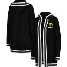 Sportswear Garment - Women Cardigans Gameday Couture Women's Black Iowa Hawkeyes One More Round Tri-Blend Striped Hooded Cardigan Sweater Black Black