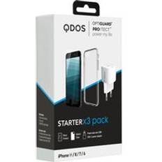 Handyzubehör QDOS STARTER PACK for iPhone SE/8/7/6 Case Screen Protector Power Adapter