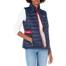 Tommy Hilfiger Women Vests Tommy Hilfiger Womens Navy Sleeveless Zip Neck Vest Top