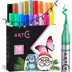 Pintar Art Supply Earth Tone Paint Pens 5.0MM 20 Pack Marker Set with  Medium Tip | Use on Rocks, Canvas, Glass, Ceramics, Plastic, Fabric,  Porcelain