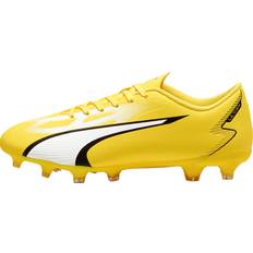 Puma Unisex Soccer Shoes Puma Ultra Play FG Soccer Cleats, Men's, M10.5/W12, Yellow/White Holiday Gift