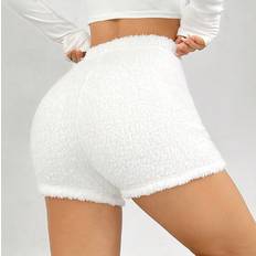 Shein M - Women Pants & Shorts Shein Solid High Waist Teddy Shorts