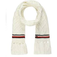 Tommy Hilfiger Women Scarfs Tommy Hilfiger Women's Lattice Cable with Stripes Scarf Ivory Ivory
