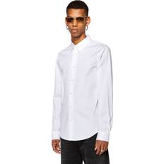 Diesel Cotton Shirts Diesel Camicia in micro-twill con ricamo tono su tono Camicie Uomo Bianco