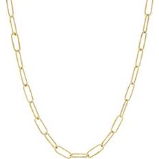 Paperclip Chain Necklace Yellow Gold