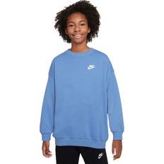 Children's Clothing Nike Girls' Sportswear Club Fleece Oversized Crew Neck Sweatshirt Polar/White