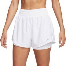 Nike Hvite Shorts Nike Women's One Dri-FIT High-Waisted 3" 2-in-1 Shorts in White, DX6016-100