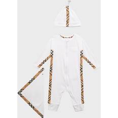 Elastane Jumpsuits Burberry Kid's Claude 3-Piece Romper Set WHITE MONTHS
