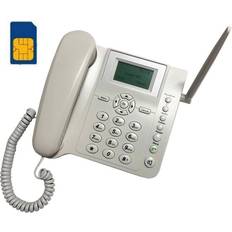 bw wireless quad band gsm desk phone 2.4 inch lcd screen, rechargeable battery, caller id, redial, hands free functions