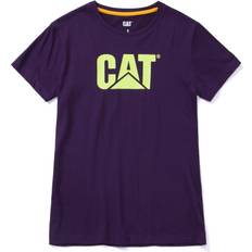 Velvet T-shirts & Tank Tops CAT Workwear Trademark Short-Sleeve T-Shirt for Ladies Purple Velvet