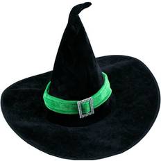 Headgear Halloween Party Witch Hat Costume Accessory Velour Halloween Costume for Girl Women Adult Green