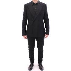Svarte Dresser Dolce & Gabbana Black Striped Breasted Slim Fit Suit IT54