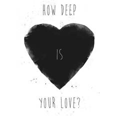 Pelcasa How Deep Is Your Love Black Poster 70x100cm
