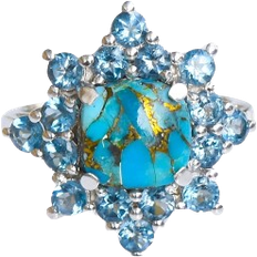 YoTreasure Cluster Ring - Silver/Turquoise/Topaz