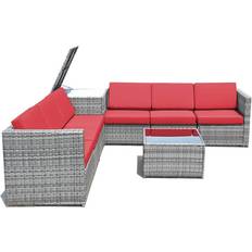 Outdoor Lounge Sets Gymax 8-Piece Corner Sectional
