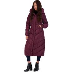 Red Coats Steve Madden Womens Fleece Lined Quilted Maxi Coat