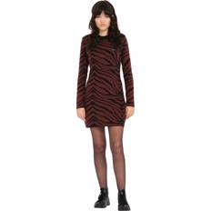 L - Unisex Kleider Volcom Zebra Bitter Chocolate Kleid Braun