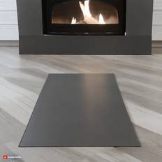 Smart Varme Steel floor plate for fireplace and wood stove - D100 x W100 cm black/grey
