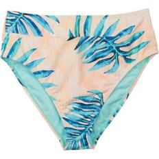 Sportswear Garment - Women Bikini Bottoms Island Soul Tropical High-Waist Bikini Bottoms for Ladies Teal Palm Print