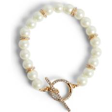 Pearl Bracelets Lauren Ralph Lauren Pearl Flex Bangle Gold/White Bracelet Multi One