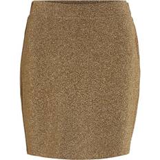 Dame - Gull Skjørt Vila Glitter Mini Skirt