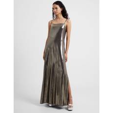 Trainingsbekleidung Kleider French Connection Ronja Liquid Metal Slip Maxi Dress, Silver