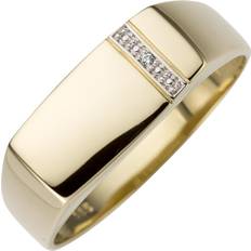 Gold - Herren Ringe Jobo herren ring 0,005ct 585 gold gelbgold diamant brillant herrenring rw: Weiß