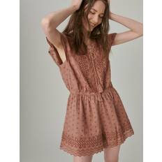 Brown Jumpsuits & Overalls Lucky Brand Womens Eyelet Romper