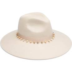 Skiing - Women Hats Emmanuelle Ombre Pearl Felt Fedora Hat NUDE