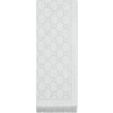 Gucci Accessories Gucci GG Jacquard Knitted Scarf, Grey, Wool U