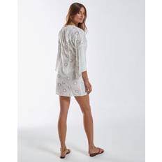 S Swimsuit Cover-Ups & Sarong Wraps Vix Perola Knot Short Caftan Coverup OFF WHITE