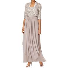 Silver Dresses Womens Lace Sequined Dress With Cardigan